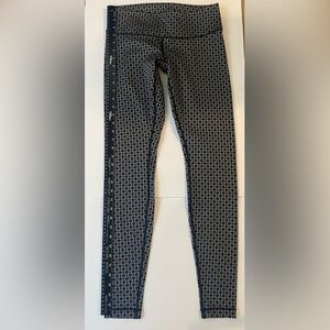 Lululemon Black and Silver Geometric Leggings